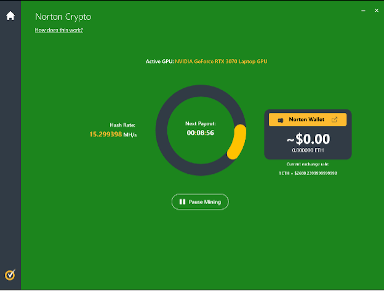 Norton Crypto Utvinn kryptovalutan Ethereum med Norton 360